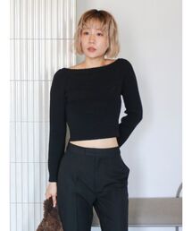 スラブオフショルニット