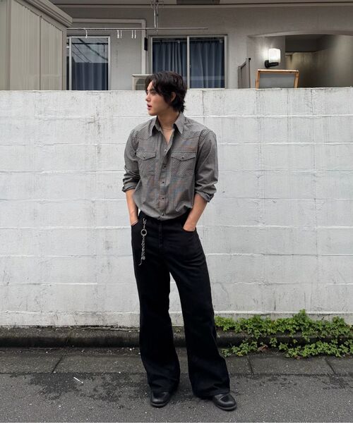 BOWLOW PRODUCT（バウロープロダクト）の「ストライプワンポケットクロップシャツ[ブラック]（シャツ/ブラウス・メンズ・その他・MEDIUM/LARGE/X-LARGE）」の7枚目の写真