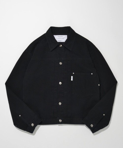 SUPERTHANKS(スーパーサンクス)の「ツイル × メッシュ トラッカージャケット Biowash twill × mesh trucker jacket(ブルゾン・メンズ・ブラック/ベージュ/ホワイト・S/L/M)」の3枚目の写真