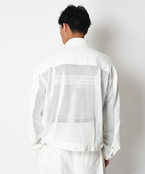 SUPERTHANKS(スーパーサンクス)の「ツイル × メッシュ トラッカージャケット Biowash twill × mesh trucker jacket(ブルゾン・メンズ・ブラック/ベージュ/ホワイト・S/L/M)」の9枚目の写真