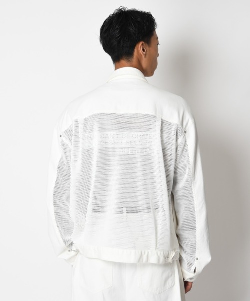 SUPERTHANKS(スーパーサンクス)の「ツイル × メッシュ トラッカージャケット Biowash twill × mesh trucker jacket(ブルゾン・メンズ・ブラック/ベージュ/ホワイト・S/L/M)」の10枚目の写真