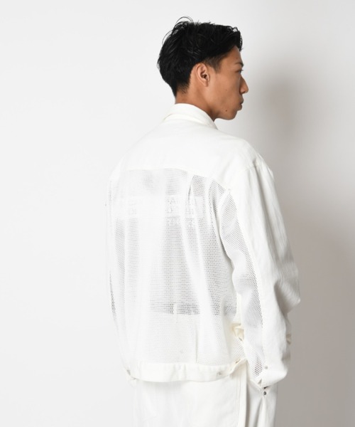 SUPERTHANKS(スーパーサンクス)の「ツイル × メッシュ トラッカージャケット Biowash twill × mesh trucker jacket(ブルゾン・メンズ・ブラック/ベージュ/ホワイト・S/L/M)」の13枚目の写真