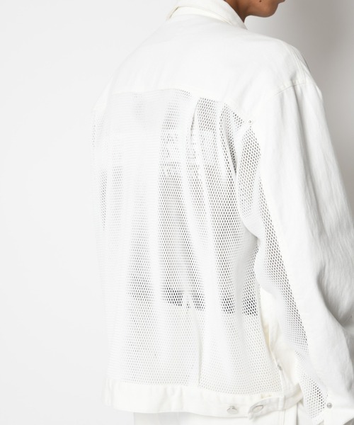 SUPERTHANKS(スーパーサンクス)の「ツイル × メッシュ トラッカージャケット Biowash twill × mesh trucker jacket(ブルゾン・メンズ・ブラック/ベージュ/ホワイト・S/L/M)」の15枚目の写真