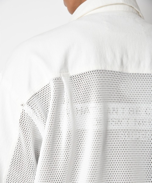 SUPERTHANKS(スーパーサンクス)の「ツイル × メッシュ トラッカージャケット Biowash twill × mesh trucker jacket(ブルゾン・メンズ・ブラック/ベージュ/ホワイト・S/L/M)」の17枚目の写真