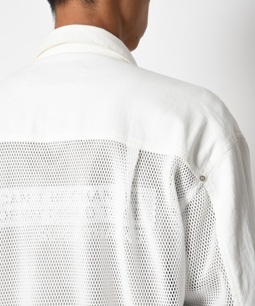 SUPERTHANKS(スーパーサンクス)の「ツイル × メッシュ トラッカージャケット Biowash twill × mesh trucker jacket(ブルゾン・メンズ・ブラック/ベージュ/ホワイト・S/L/M)」の19枚目の写真