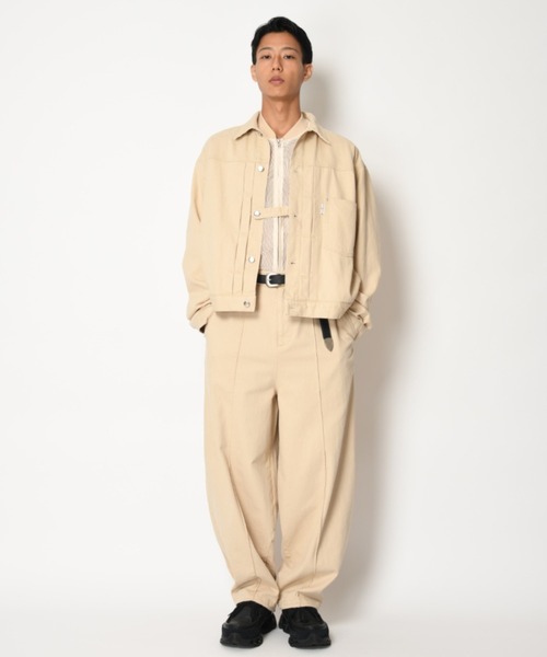 SUPERTHANKS(スーパーサンクス)の「ツイル × メッシュ トラッカージャケット Biowash twill × mesh trucker jacket(ブルゾン・メンズ・ブラック/ベージュ/ホワイト・S/L/M)」の20枚目の写真