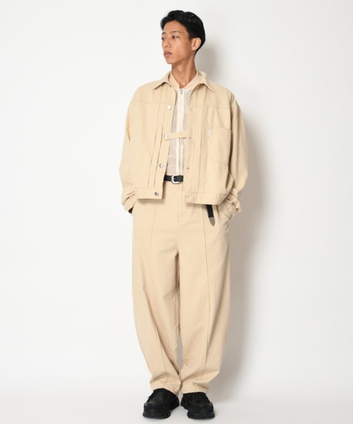 SUPERTHANKS(スーパーサンクス)の「ツイル × メッシュ トラッカージャケット Biowash twill × mesh trucker jacket(ブルゾン・メンズ・ブラック/ベージュ/ホワイト・S/L/M)」の21枚目の写真