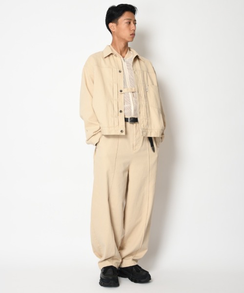 SUPERTHANKS(スーパーサンクス)の「ツイル × メッシュ トラッカージャケット Biowash twill × mesh trucker jacket(ブルゾン・メンズ・ブラック/ベージュ/ホワイト・S/L/M)」の22枚目の写真