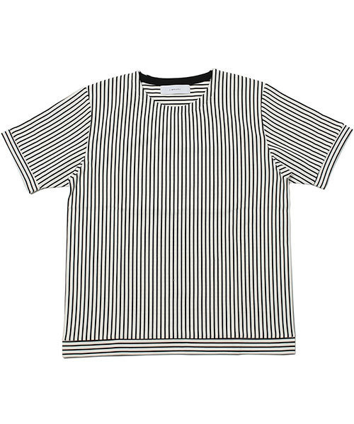 NANO universe（ナノユニバース）の「ミラノリブストライプTEE（Tシャツ/カットソー・メンズ・ホワイト/ネイビー/ブラック・48/46/44）」の2枚目の写真