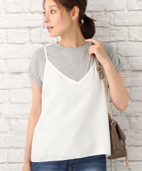 LEPSIM（レプシィム）の「Vネックキャミソール　727049（キャミソール・レディース・アイボリー/ブラック/オフホワイト・FREE）」の3枚目の写真