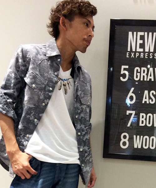 VENCEEXCHANGE(ヴァンスエクスチェンジ)の「ジャガードウェスタンシャツ(シャツ/ブラウス・メンズ・グレー/ブルー・SMALL/MEDIUM/LARGE)」の1枚目の写真