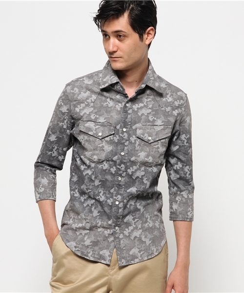 VENCEEXCHANGE(ヴァンスエクスチェンジ)の「ジャガードウェスタンシャツ(シャツ/ブラウス・メンズ・グレー/ブルー・SMALL/MEDIUM/LARGE)」の10枚目の写真