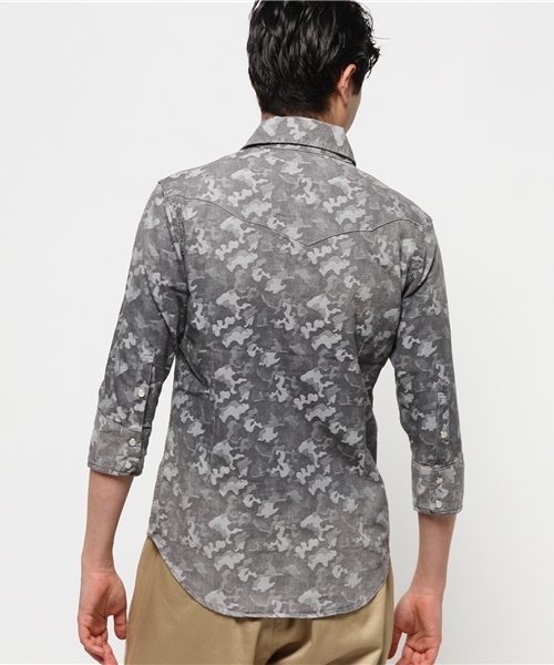 VENCEEXCHANGE(ヴァンスエクスチェンジ)の「ジャガードウェスタンシャツ(シャツ/ブラウス・メンズ・グレー/ブルー・SMALL/MEDIUM/LARGE)」の4枚目の写真