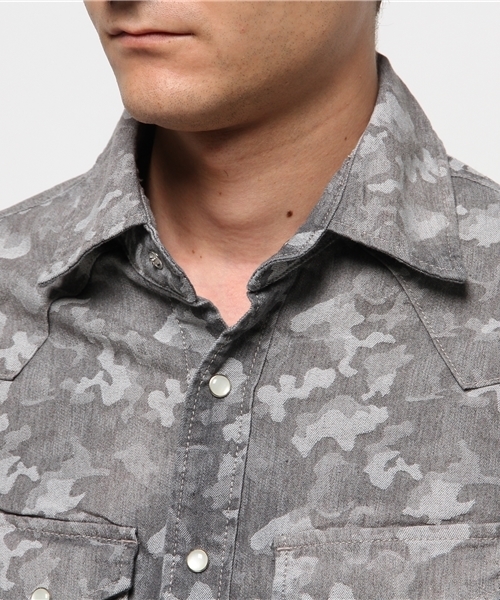 VENCEEXCHANGE(ヴァンスエクスチェンジ)の「ジャガードウェスタンシャツ(シャツ/ブラウス・メンズ・グレー/ブルー・SMALL/MEDIUM/LARGE)」の5枚目の写真