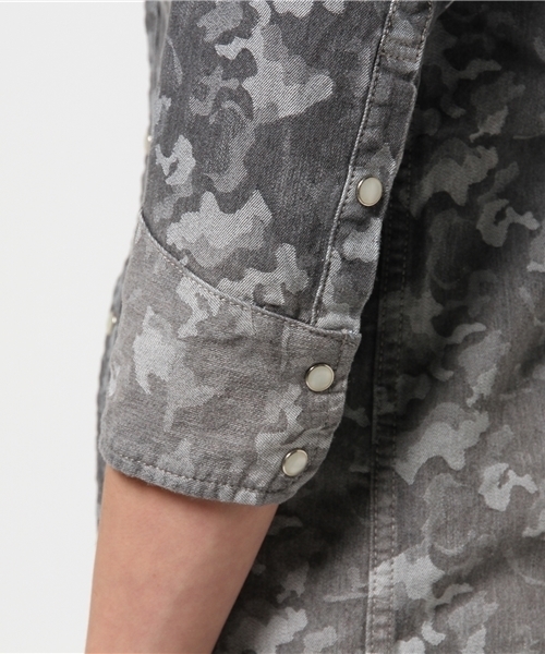 VENCEEXCHANGE(ヴァンスエクスチェンジ)の「ジャガードウェスタンシャツ(シャツ/ブラウス・メンズ・グレー/ブルー・SMALL/MEDIUM/LARGE)」の6枚目の写真