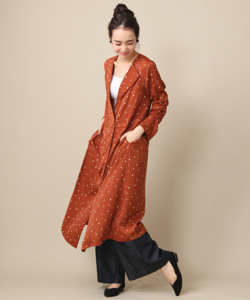 MYSELF ABAHOUSE（マイセルフアバハウス）の「リーフプリントガウンワンピース（ワンピース・レディース・ブラウン/ブラック・FREE）」の9枚目の写真