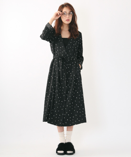 MYSELF ABAHOUSE（マイセルフアバハウス）の「リーフプリントガウンワンピース（ワンピース・レディース・ブラウン/ブラック・FREE）」の12枚目の写真