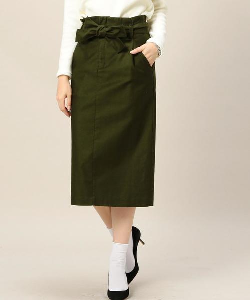 BEAUTY&YOUTH UNITED ARROWS(ビューティーアンドユースユナイテッドアローズ)の「BY モールスキンベルトタイトスカート 2◆(スカート・レディース・ベージュ/オリーブ/ネイビー・MEDIUM/SMALL)」の1枚目の写真