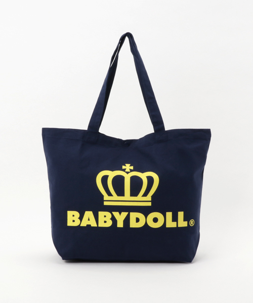 BABYDOLL(ベビードール)の「通販限定★大容量!マザーズバッグにも使える♪王冠ロゴトートバッグ/Lサイズ7312(トートバッグ)」|ネイビー