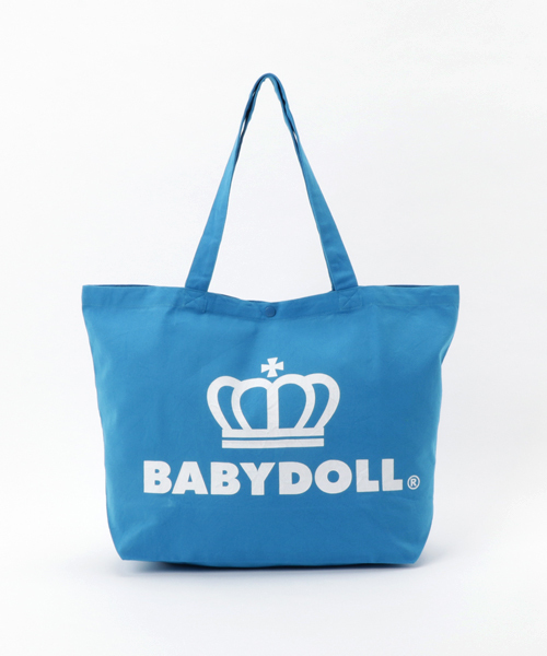 BABYDOLL(ベビードール)の「通販限定★大容量!マザーズバッグにも使える♪王冠ロゴトートバッグ/Lサイズ7312(トートバッグ)」|サックスブルー