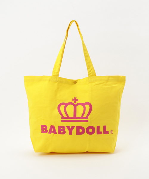 BABYDOLL(ベビードール)の「通販限定★大容量!マザーズバッグにも使える♪王冠ロゴトートバッグ/Lサイズ7312(トートバッグ)」|イエロー