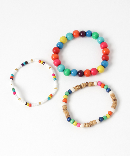チャイハネ（チャイハネ）の「【チャイハネ】カラフルビーズブレスレット3本セット（ブレスレット・レディース・ブルー/ナチュラル/カラフル・FREE）」の8枚目の写真