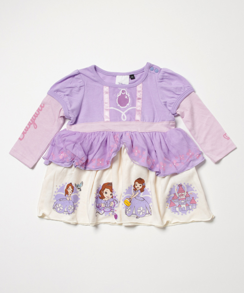 BABYDOLL(ベビードール)の「Disney(ディズニー)なりきるプリンセスワンピース(ベル/ソフィア/白雪姫/アリス/ラプンツェル/シンデレラ)9749K(ワンピース・キッズ・パープル系その他2/その他8/その他10/サックスブルー/イエロー/パープル・90cm/100cm/120cm/80cm/110cm)」の1枚目の写真