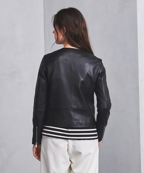 UNITED ARROWS（ユナイテッドアローズ）の「UBCB シープ レザージャケット（ブルゾン・レディース・ベージュ/ブラック・40/38/36）」の20枚目の写真