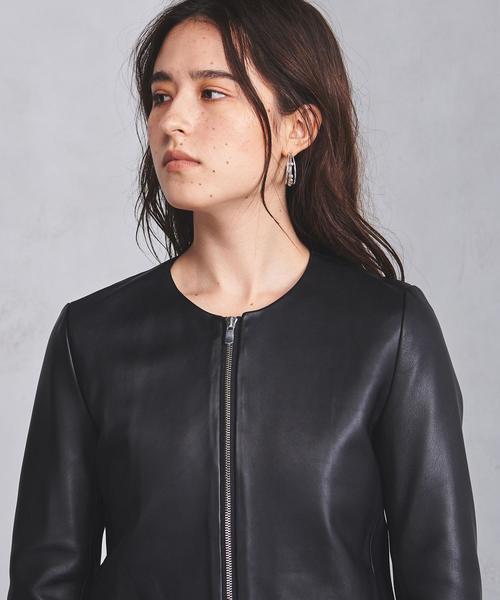 UNITED ARROWS（ユナイテッドアローズ）の「UBCB シープ レザージャケット（ブルゾン・レディース・ベージュ/ブラック・40/38/36）」の12枚目の写真
