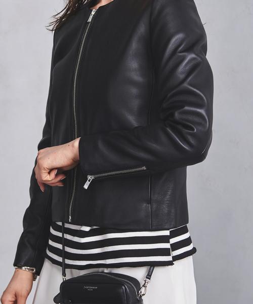 UNITED ARROWS（ユナイテッドアローズ）の「UBCB シープ レザージャケット（ブルゾン・レディース・ベージュ/ブラック・40/38/36）」の13枚目の写真