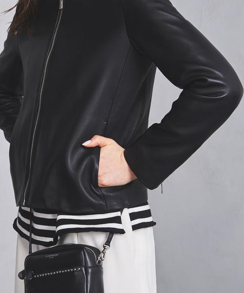 UNITED ARROWS（ユナイテッドアローズ）の「UBCB シープ レザージャケット（ブルゾン・レディース・ベージュ/ブラック・40/38/36）」の14枚目の写真