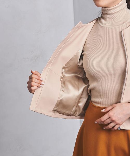 UNITED ARROWS（ユナイテッドアローズ）の「UBCB シープ レザージャケット（ブルゾン・レディース・ベージュ/ブラック・40/38/36）」の8枚目の写真