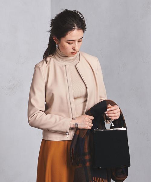 UNITED ARROWS（ユナイテッドアローズ）の「UBCB シープ レザージャケット（ブルゾン・レディース・ベージュ/ブラック・40/38/36）」の17枚目の写真