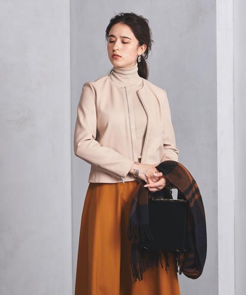 UNITED ARROWS（ユナイテッドアローズ）の「UBCB シープ レザージャケット（ブルゾン・レディース・ベージュ/ブラック・40/38/36）」の19枚目の写真