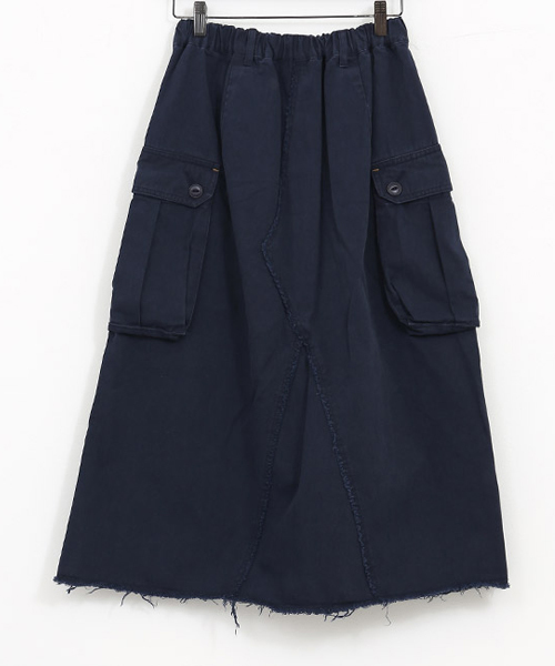 CUBE SUGAR(キューブシュガー)の「起毛ツイルリメイク風イージースカート(スカート・レディース・ネイビー/カーキ/イエロー・M)」の3枚目の写真