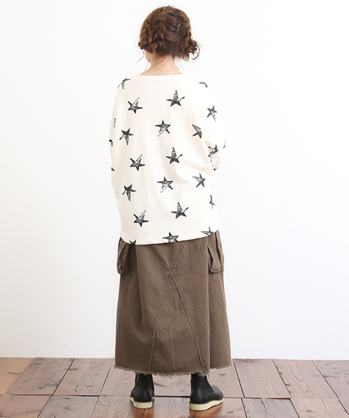 CUBE SUGAR(キューブシュガー)の「起毛ツイルリメイク風イージースカート(スカート・レディース・ネイビー/カーキ/イエロー・M)」の7枚目の写真