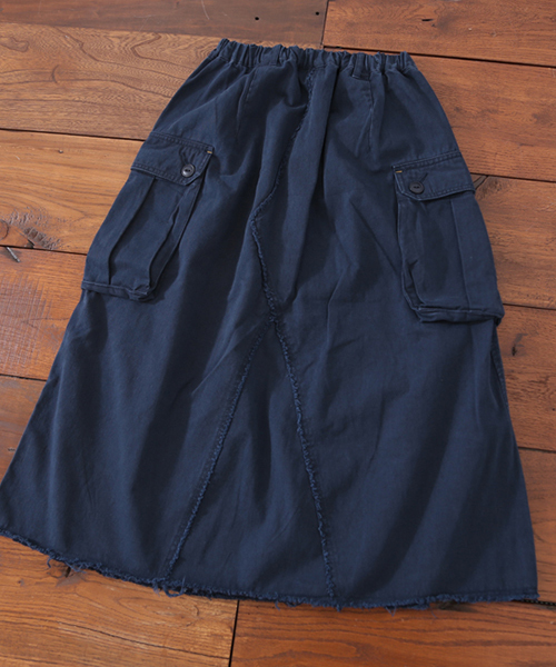 CUBE SUGAR(キューブシュガー)の「起毛ツイルリメイク風イージースカート(スカート・レディース・ネイビー/カーキ/イエロー・M)」の8枚目の写真