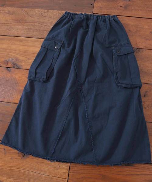 CUBE SUGAR(キューブシュガー)の「起毛ツイルリメイク風イージースカート(スカート・レディース・ネイビー/カーキ/イエロー・M)」の20枚目の写真
