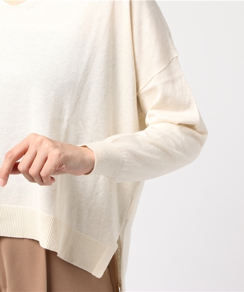 earth music&ecology（アースミュージックアンドエコロジー）の「・快適ニットドロップショルダープルオーバー（ニット/セーター・レディース・ブラック/ダークグリーン/パープル/アイボリー/杢グレー/キャメル・FREE）」の10枚目の写真