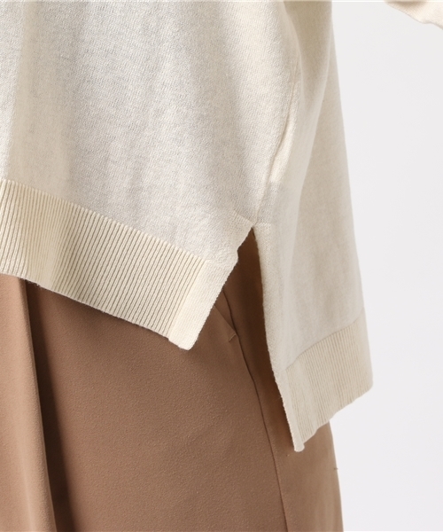 earth music&ecology（アースミュージックアンドエコロジー）の「・快適ニットドロップショルダープルオーバー（ニット/セーター・レディース・ブラック/ダークグリーン/パープル/アイボリー/杢グレー/キャメル・FREE）」の9枚目の写真