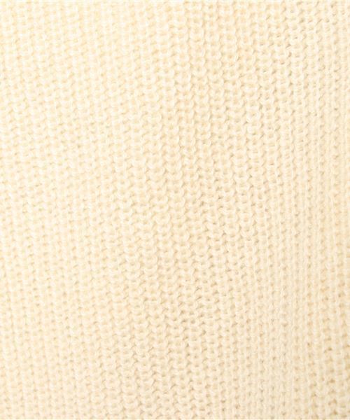 Samansa Mos2（サマンサ モスモス）の「片畦ボートネックカーディガン（カーディガン/ボレロ・レディース・チャコールグレー/ベージュ/グレー/レッド/モカ/キナリ・ﾌﾘ-）」の9枚目の写真