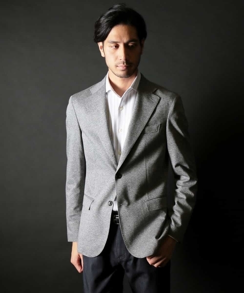 MICHEL KLEIN HOMME   （ミッシェルクランオム）の「バランサーキュラーオメガクロス（テーラードジャケット・メンズ・ネイビー/グレー・SMALL/MEDIUM/LARGE/X-LARGE/XX-LARGE）」の2枚目の写真