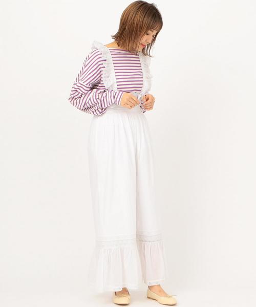 Another Edition（アナザーエディション）の「リバーレースロンパース ◆（サロペット/オーバーオール・レディース・オフホワイト/ブラック・FREE）」の2枚目の写真