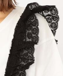 Another Edition レーストップス レース刺繍シアーハイネックトップス | レディース,トップス