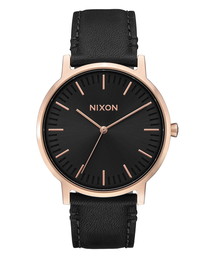 NIXON | THE PORTER LEATHER NA10581098-00 ROSE GOLD / BLACK(アナログ腕時計)