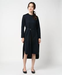 クルーネックロングワンピース
