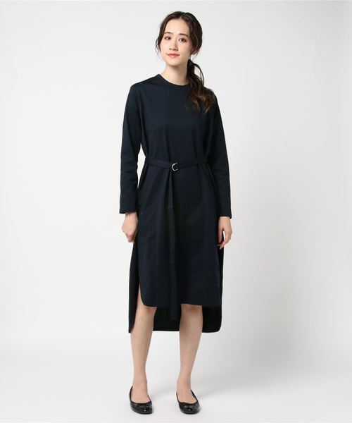 mizuiroind(ミズイロインド)の「クルーネックロングワンピース(ワンピース・レディース・ライトブルー/ネイビー/オフホワイト・FREE)」の3枚目の写真