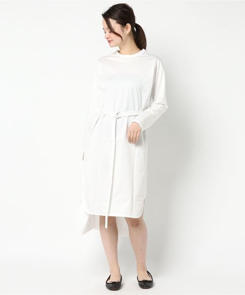 mizuiroind(ミズイロインド)の「クルーネックロングワンピース(ワンピース・レディース・ライトブルー/ネイビー/オフホワイト・FREE)」の1枚目の写真