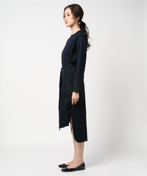 mizuiroind(ミズイロインド)の「クルーネックロングワンピース(ワンピース・レディース・ライトブルー/ネイビー/オフホワイト・FREE)」の5枚目の写真