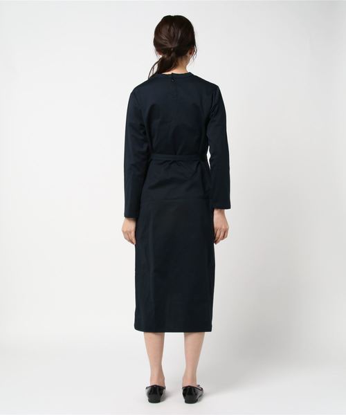 mizuiroind(ミズイロインド)の「クルーネックロングワンピース(ワンピース・レディース・ライトブルー/ネイビー/オフホワイト・FREE)」の4枚目の写真